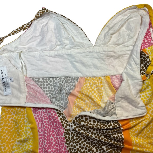 Trina Turk polka dot slip dress sz 8 multi color midi - Picture 9 of 10
